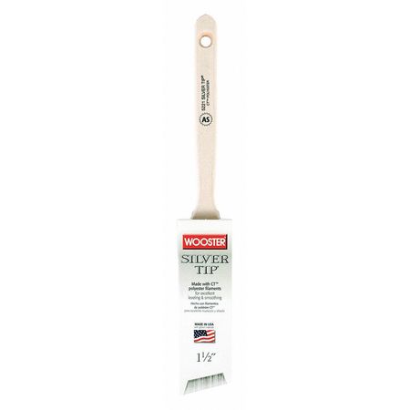 Wooster 1-1/2" Angle Sash Paint Brush, Silver CT Polyester Bristle, Wood Handle 5221-1 1/2