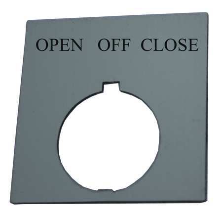 EATON Legend Plate, Square, Open Off Close, Black HT8SP53
