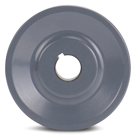 Zoro Select 1-1/8" Fixed Bore 1 Groove Standard V-Belt Pulley 4.25 in OD BK45118