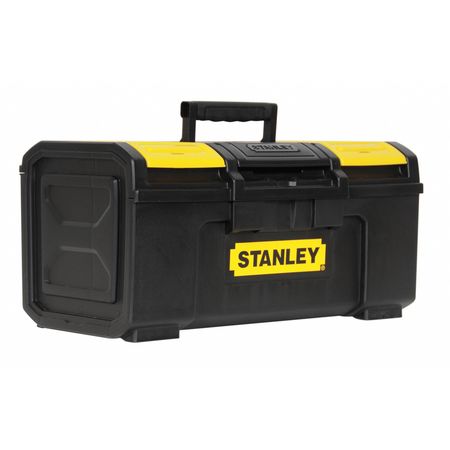 STANLEY Tool Box, Plastic, Black/Yellow, 19 in W x 11 in D x 10 in H STST19410