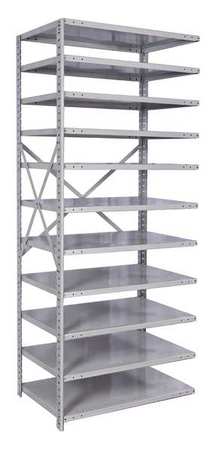HALLOWELL Metal Antimicrobial Shelving, 24"D x 36"W x 87"H, 11 Shelves, Steel A451C-24PL-AM
