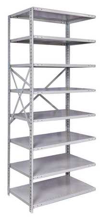 HALLOWELL Metal Antimicrobial Shelving, 24"D x 36"W x 87"H, 8 Shelves, Steel A4513-24PL-AM