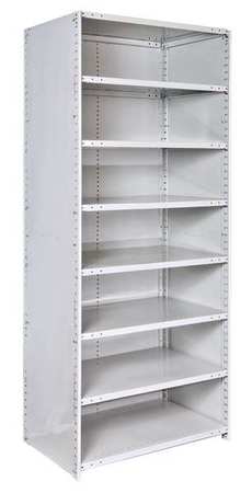 HALLOWELL Metal Antimicrobial Shelving Unit, 18"D x 48"W x 87"H, 8 Shelves, Steel 4723-18PL-AM