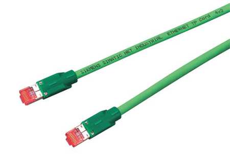 SIEMENS Ethernet Cable, Cat 6A, Green, 1.6 ft. 6XV1 870-3QE50