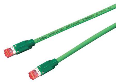 SIEMENS Ethernet Cable, Cat 6A, Green, 3.3 ft. 6XV1 870-3QH10