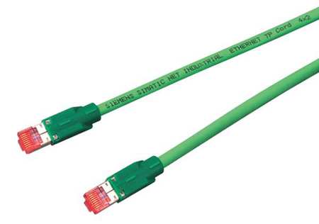 SIEMENS Ethernet Cable, Cat 6A, Green, 6.6 ft. 6XV1 870-3QH20