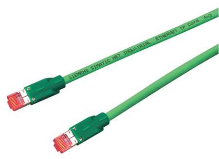 SIEMENS Ethernet Cable, Cat 6A, Green, 19.7 ft. 6XV1 870-3QH60