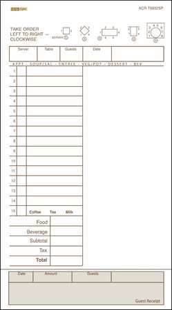 Daymark Guest Check Board, 1 Part, Tan, PK4 ACR -T6932SP