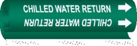 BRADY Pipe Marker, Chilled Water Return, Green, 5647-II 5647-II