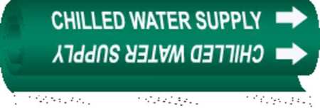 BRADY Pipe Marker, Chilled Water Supply, Green, 5648-II 5648-II