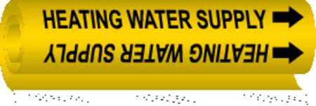 BRADY Pipe Marker, Heating Water Supply, Yellow, 5703-II 5703-II