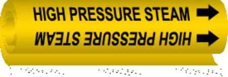 BRADY Pipe Marker, High Pressure Steam, Yellow, 5706-II 5706-II