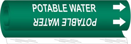 BRADY Pipe Marker, Potable Water, 1/2to1-3/8 In 5744-O