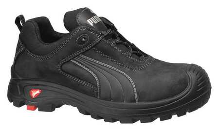 Puma Safety Shoes Shoes, Composite Toe, Leather, Black, 11, PR 640425 11