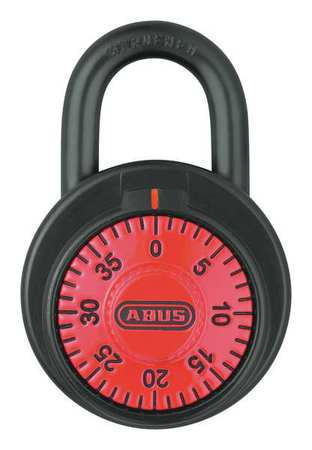 ABUS Combination Padlock, Front, Black/Silver 78/50 Red
