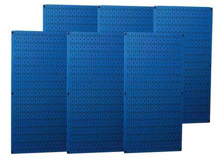 Wall Control Pegboard Panel, Round 1/4 in Holes, 1 in Hole Spacing, 32 in H x 96 in W x 3/4 in D, Blue 35-P-3296BU