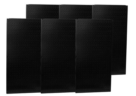 Wall Control Pegboard Panel, Round 1/4 in Holes, 1 in Hole Spacing, 32 in H x 96 in W x 3/4 in D, Black 35-P-3296BK