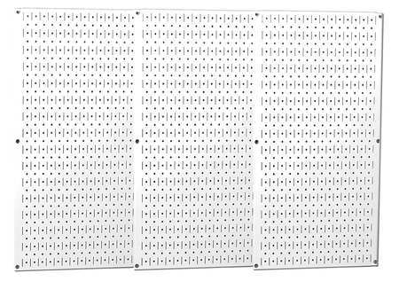 Wall Control Pegboard Panel, Round 1/4 in Holes, 1 in Hole Spacing, 32 in H x 48 in W x 3/4 in D, White 35-P-3248WH