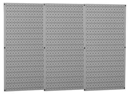 Wall Control Pegboard Panel, Round 1/4 in Holes, 1 in Hole Spacing, 32 in H x 48 in W x 3/4 in D, Gray 35-P-3248GY