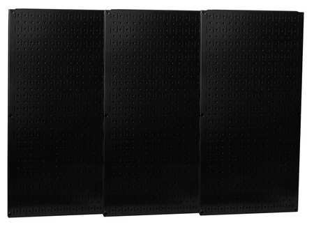 Wall Control Pegboard Panel, Round 1/4 in Holes, 1 in Hole Spacing, 32 in H x 48 in W x 3/4 in D, Black 35-P-3248BK