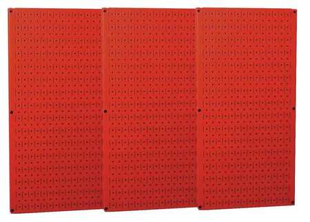 Wall Control Pegboard Panel, Round 1/4 in Holes, 1 in Hole Spacing, 32 in H x 48 in W x 3/4 in D, Red 35-P-3248RD