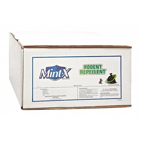 Mint-X 56 gal Rodent-Repellent Recycled Trash Bags, 43 in x 47 in, Super Heavy-Duty, 1.3 mil, Black, 100 Pk MX4347XHB