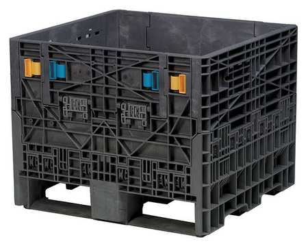 Buckhorn Black Collapsible Bulk Container, Plastic, 8.4 cu ft Volume Capacity BN3230252010000