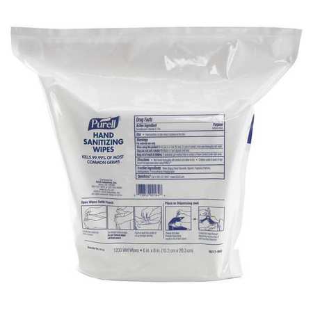 PURELL Hand Sanitizing Wipes, 1200 Count Refill for Dispensers, Non-Alcohol Formula, PK2 9118-02