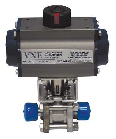 VNE 2-1/2" Compr Stainless Steel Pneumatic Ball Valve Inline 90C2.5C/115-5SC-XX