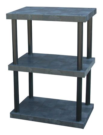 STRUCTURAL PLASTICS Freestanding Plastic Shelving Unit, Open Style, 24 in D, 36 in W, 51 in H, 3 Shelves, Black ST3624x3