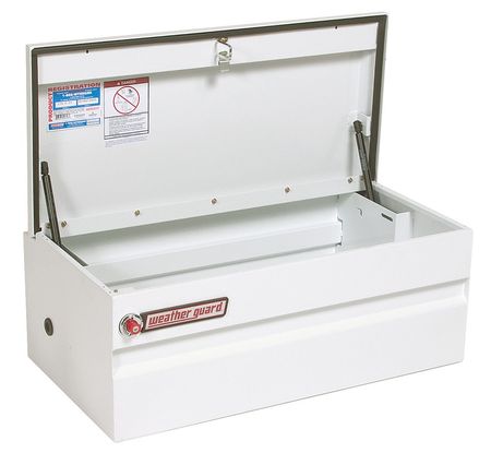 Weather Guard Truck Box, Chest, Steel, 37"W, White, 6.0 cu. ft. 645-3-01