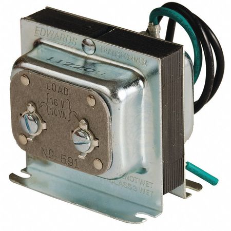 EDWARDS SIGNALING Class 2 Transformer, 10 VA, Not Rated, Not Rated, 16V AC, 120V AC 591