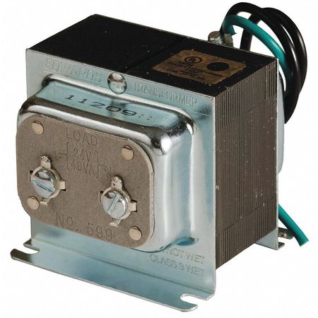 Edwards Signaling Class 2 Transformer, 40 VA, Not Rated, Not Rated, 24V AC, 120V AC 599