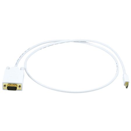 Monoprice White Mini Display Port to VGA Cable, 3ft 32AWG 6002