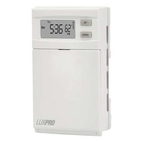 Lux Programmable Line Voltage Thermostat, 120/240VAC PSPLV512