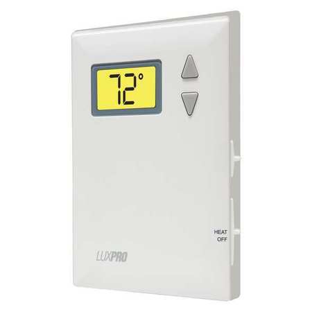 Lux Heat-Only Manual Thermostat, 1 H Wall Mount, Battery, 24VAC PSD010B