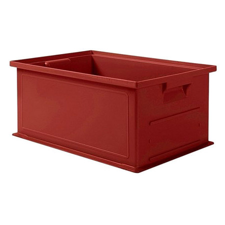 Ssi Schaefer Straight Wall Container, Red, Polyethylene, 19 in L, 13 in W, 8 in H, 0.74 cu ft Volume Capacity 1462.191308RD1
