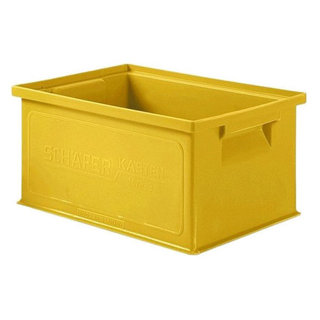 Ssi Schaefer Straight Wall Container, Yellow, Polyethylene, 13 in L, 9 in W, 6 in H, 0.25 cu ft Volume Capacity 1463.130906YL1