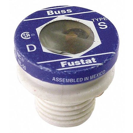 EATON BUSSMANN Plug Fuse, S Series, Time-Delay, 10A, 125V AC, Indicating, 10kA at 125V AC, 4 PK S-10