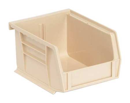 Quantum Storage Systems 8 lb Hang & Stack Storage Bin, Polypropylene, 4 1/8 in W, 3 in H, 5 in L, Ivory QUS200IV