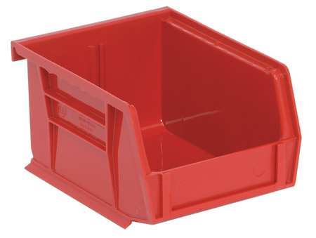 Quantum Storage Systems 8 lb Hang and Stack Bin, Plastic, 4 1/8 in W, 3 in H, 5 in L, Red QUS200RD