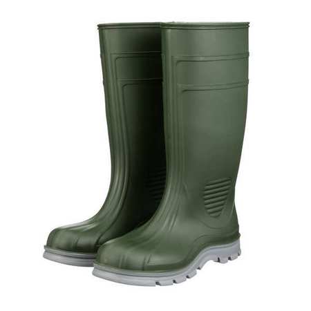 HEARTLAND FOOTWEAR Rubber Boot, Men's, 4, Knee, Green, PR 70657-04