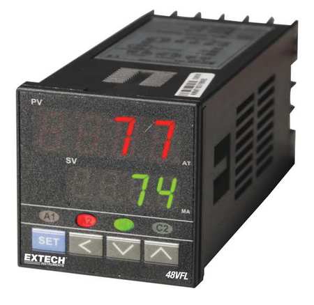 Extech Temperature PID Controller, 1/16 DIN, 5A 48VFL11
