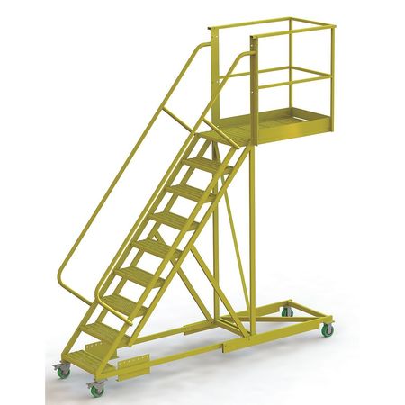 Tri-Arc 132 in H Steel Cantilever Rolling Ladder, 9 Steps UCS500940246