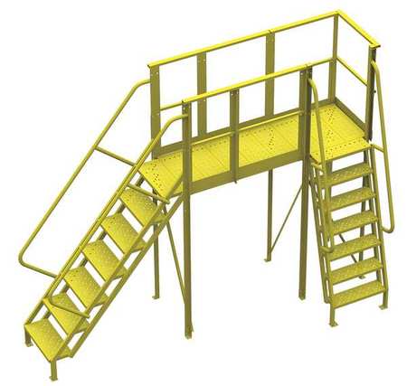 Tri-Arc 122 in Ladder, Steel, 8 Steps, Yellow Powder Coated Finish, 1,000 lb Load Capacity UCL7508242