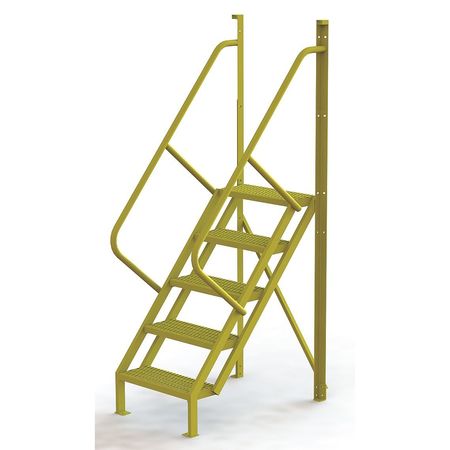TRI-ARC 92 in Ladder, Steel, 5 Steps, Yellow Powder Coated Finish, 1,000 lb Load Capacity UCL5005246