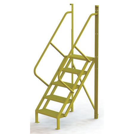 TRI-ARC 92 in Ladder, Steel, 5 Steps, Yellow Powder Coated Finish, 1,000 lb Load Capacity UCL5005242