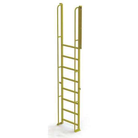TRI-ARC 132 in Ladder, Steel, 9 Steps, Yellow Powder Coated Finish, 1,000 lb Load Capacity UCL9009246
