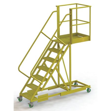 Tri-Arc 112 in H Steel Cantilever Rolling Ladder, 7 Steps, 300 lb Load Capacity UCS500730246