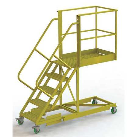 TRI-ARC 92 in H Steel Cantilever Rolling Ladder, 5 Steps, 300 lb Load Capacity UCS500540246